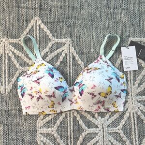 Knix x Betsey Johnson Your WingWoman Contour Butterfly Print Bra sz 7 NWT 36DD